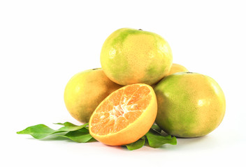 Tangerine fruit isolated on white background