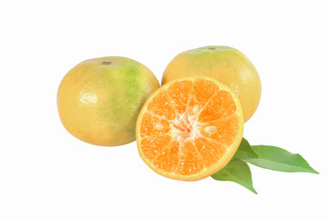 Tangerine fruit isolated on white background