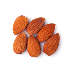 almond nuts isolated on white background