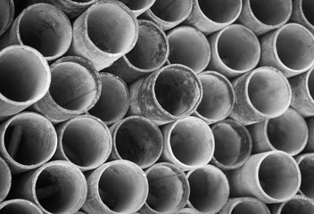 Close - up Stack of construction metal pipes