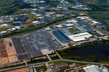 Fototapeta na wymiar Aerial Industrial estate
