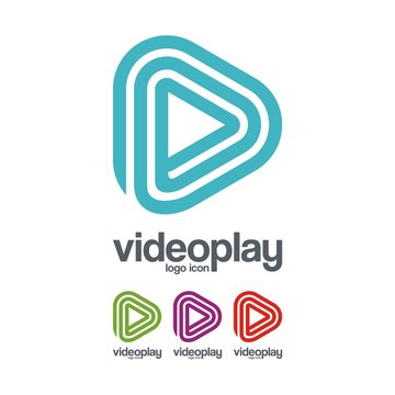 Video Play Logo Icon, Labirin Design Illustration
