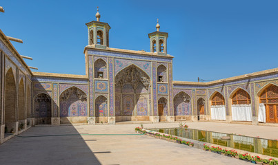 Fototapeta na wymiar Nasir al-Mulk Mosque inner courtyard