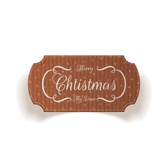 Christmas cardboard realistic Label