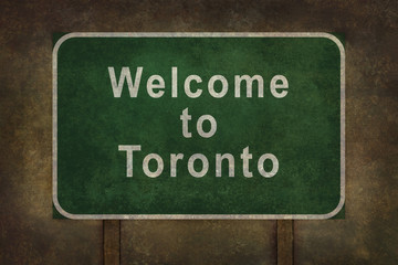 Obraz premium Welcome to Toronto roadside sign illustration