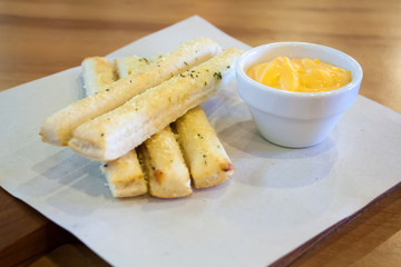 Fresh golden, cheesy breadsticks