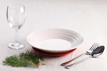 christmas table setting .