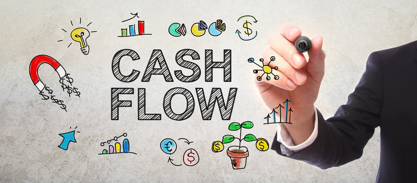Businessman drawing Cash Flow concept