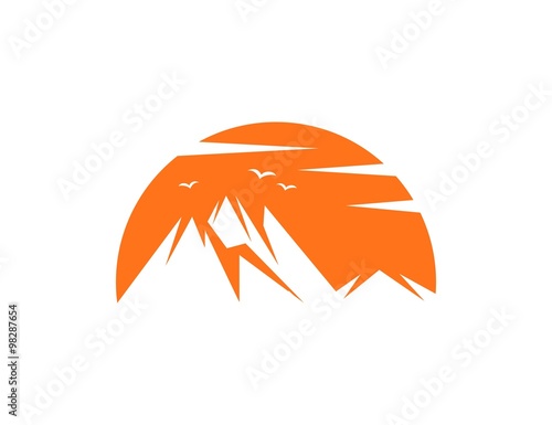 "Sun mountain logo" Stock image and royalty-free vector files on