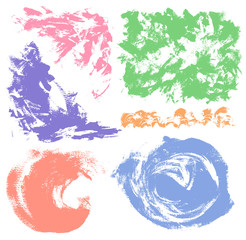 Set with colorful paintbrush effects