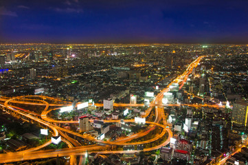 Naklejka premium top view of Expressway Highway in Bangkok Thailand