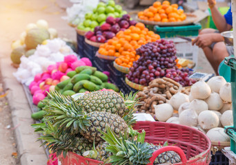 Various Sweet fruits for sale on the market