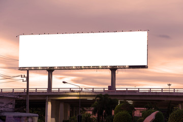 Blank billboard at twilight time ready for new advertisement