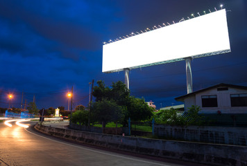 Blank billboard at twilight time ready for new advertisement