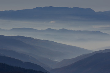 Beautiful panoramic mountain landscape.