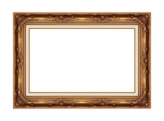 antique picture frame isolated on white background