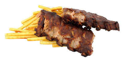 Barbecue Ribs And Fries