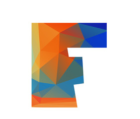 f foxtrot alphabet in colorful glass polygon