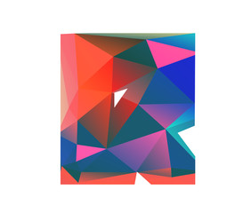 Fototapeta premium R romeo alphabet in colorful glass polygon