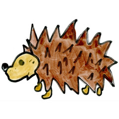 cartoon hedgehog isolated on  white background cartoon
