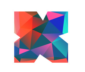 X latin alphabet letter in skyscraper shape