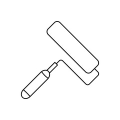 Paint roller line icon