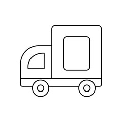 Medium truck line icon