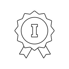 1st place ribbon line icon