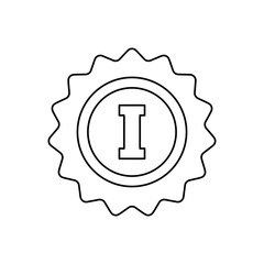 1st place rosette line icon