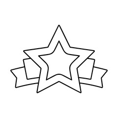 Star banner line icon