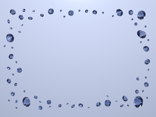 sapphires on light blue background, diamonds, construction frame