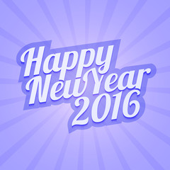 Happy New Year 2016 illustration with calligraphic text.