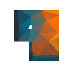 nine number alphabet letter in triangulation shape