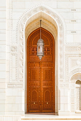  Door of Sultan Qaboos Grand Mosque in Muscat, Oman. The newly built Grand Mosque was inaugurated by Sultan of Oman on May 4, 2001.