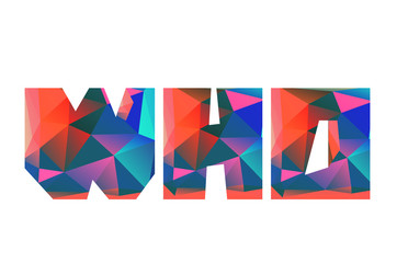 who. alphabet letter in psychedelic shape