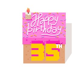 cake present for happy birthday and anniversary. vector illustration