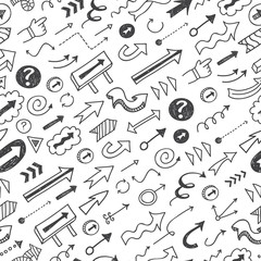 Seamless arrow pattern. Background with vector arrows