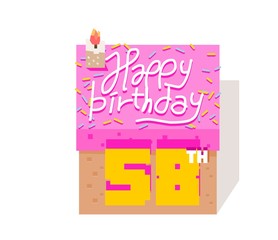 cake present for happy birthday. vector illustration
