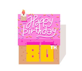 cake present for happy birthday. vector illustration