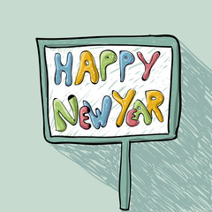plate with text happy new year