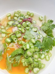 egg and vegetable for cooking