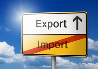 Export Import Schild