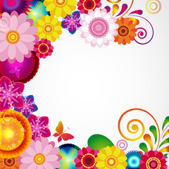 Fototapeta na wymiar Gift festive floral design background.