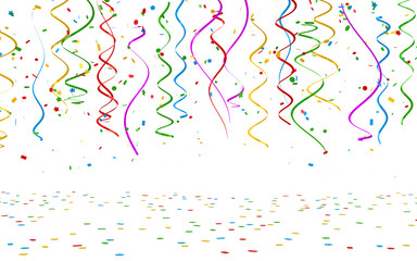 Naklejka premium Colorful confetti on white background