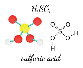 H2SO4 sulfuric acid molecule