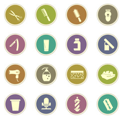 Set of hairdressing equipment icons