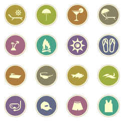 Fototapeta premium Beach icons set