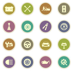 Car service maintenance icon set