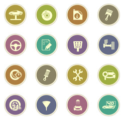 Vector vehicle service station icons set