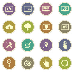 SEO and development icon set